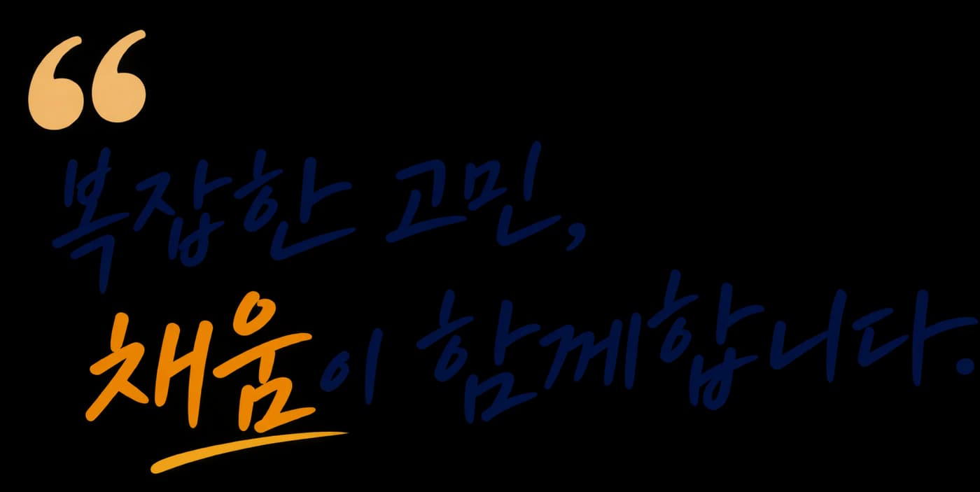 복잡한 고민, 채움이 함께합니다.